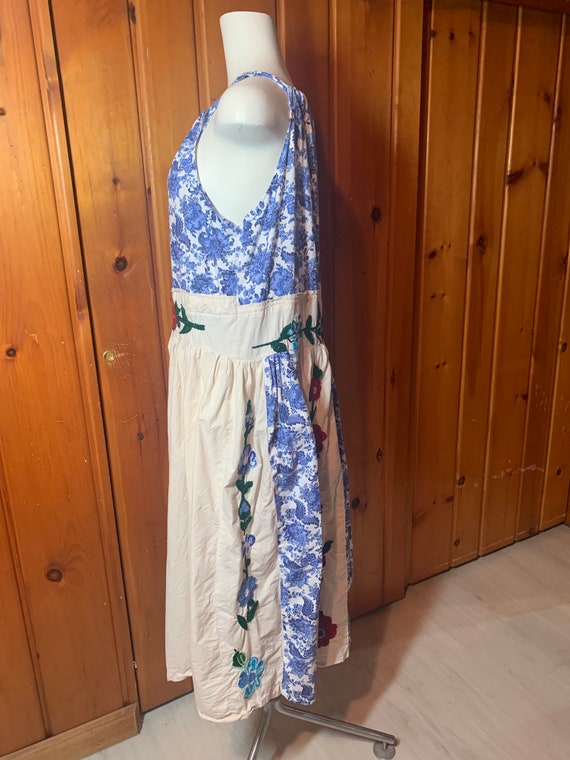 Handmade and Hand Embroidered Vintage Folk Dress