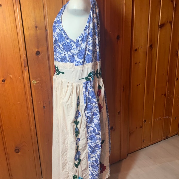Handmade and Hand Embroidered Vintage Folk Dress