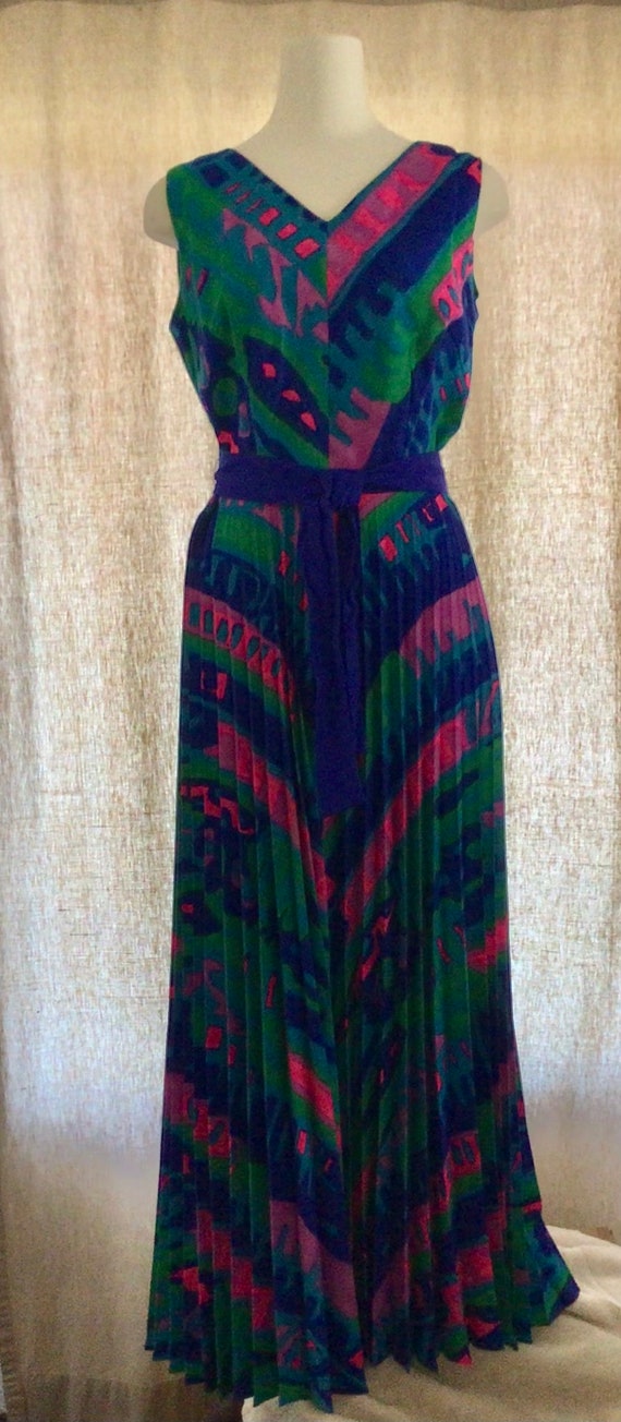 Alice Polynesian fashions palazzo accordion pleat… - image 3