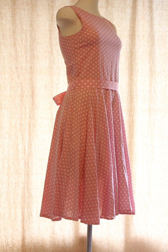 Pink polka dot vintage dress