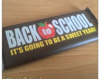 DIGITAL Back to School Candy Bar Wrapper 4 Sizes Included Instant Download Pdf file Hershey Chocolate Teacher Gift Student