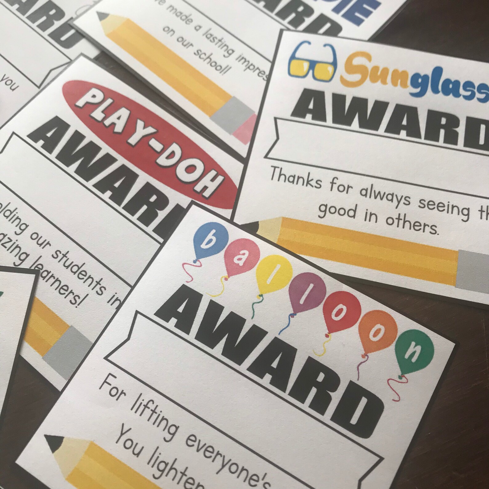 Printable DIGITAL Pdf Files Staff School Non Food Awards - Etsy