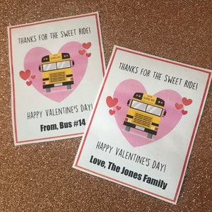 DIGITAL Printable School Bus Valentine Instant Download PDF File Bus ...