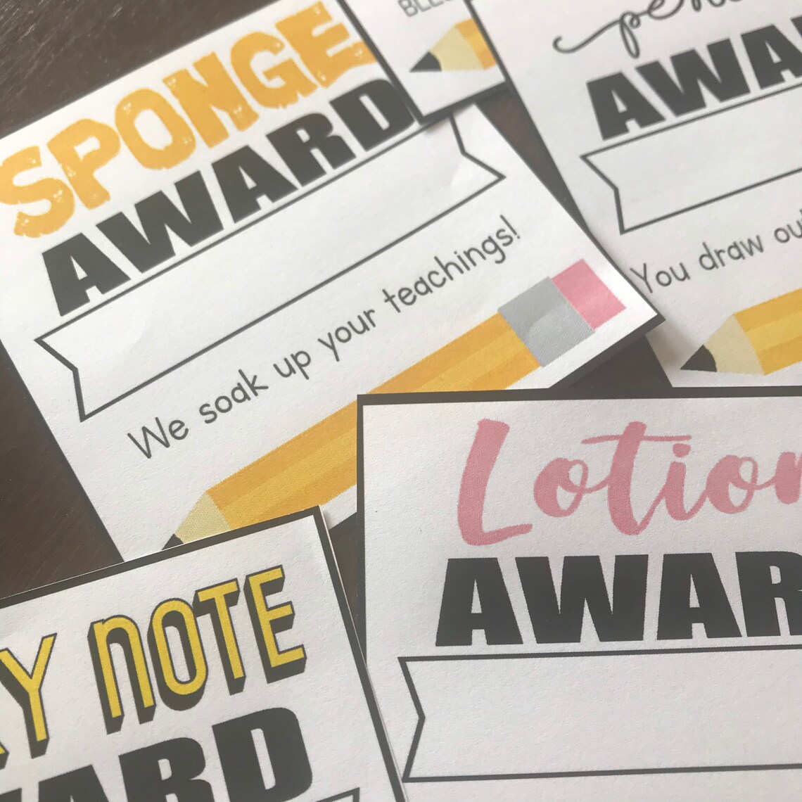 Printable DIGITAL Pdf Files Staff School Non Food Awards - Etsy