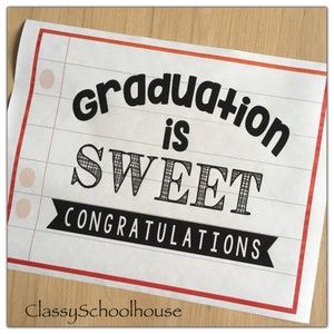 DIGITAL Graduation Sweet Treats Set of 22 Signs PDF Instant Downloads ...