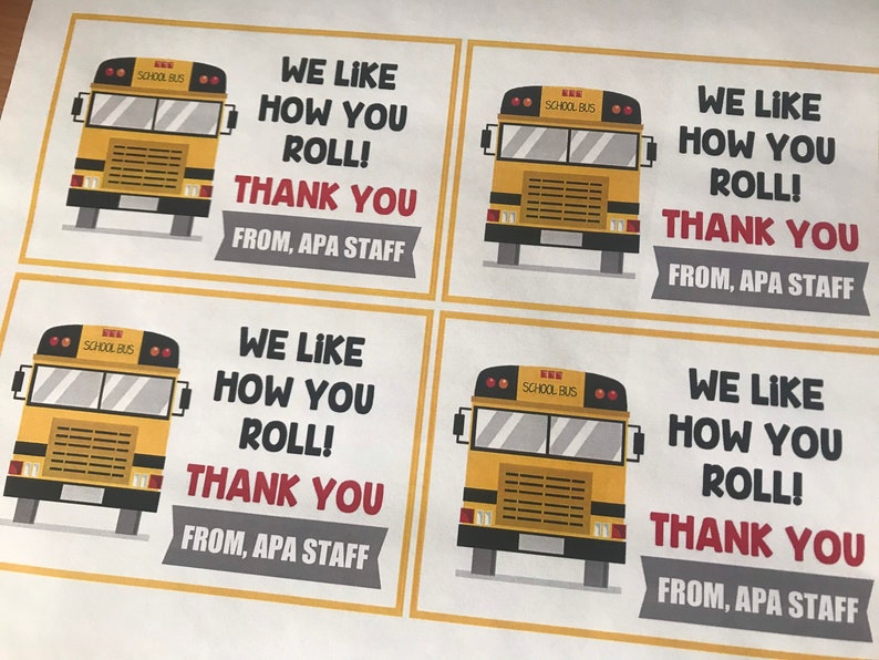 Printable DIGITAL School Bus Appreciation Tag We Like How You - Etsy