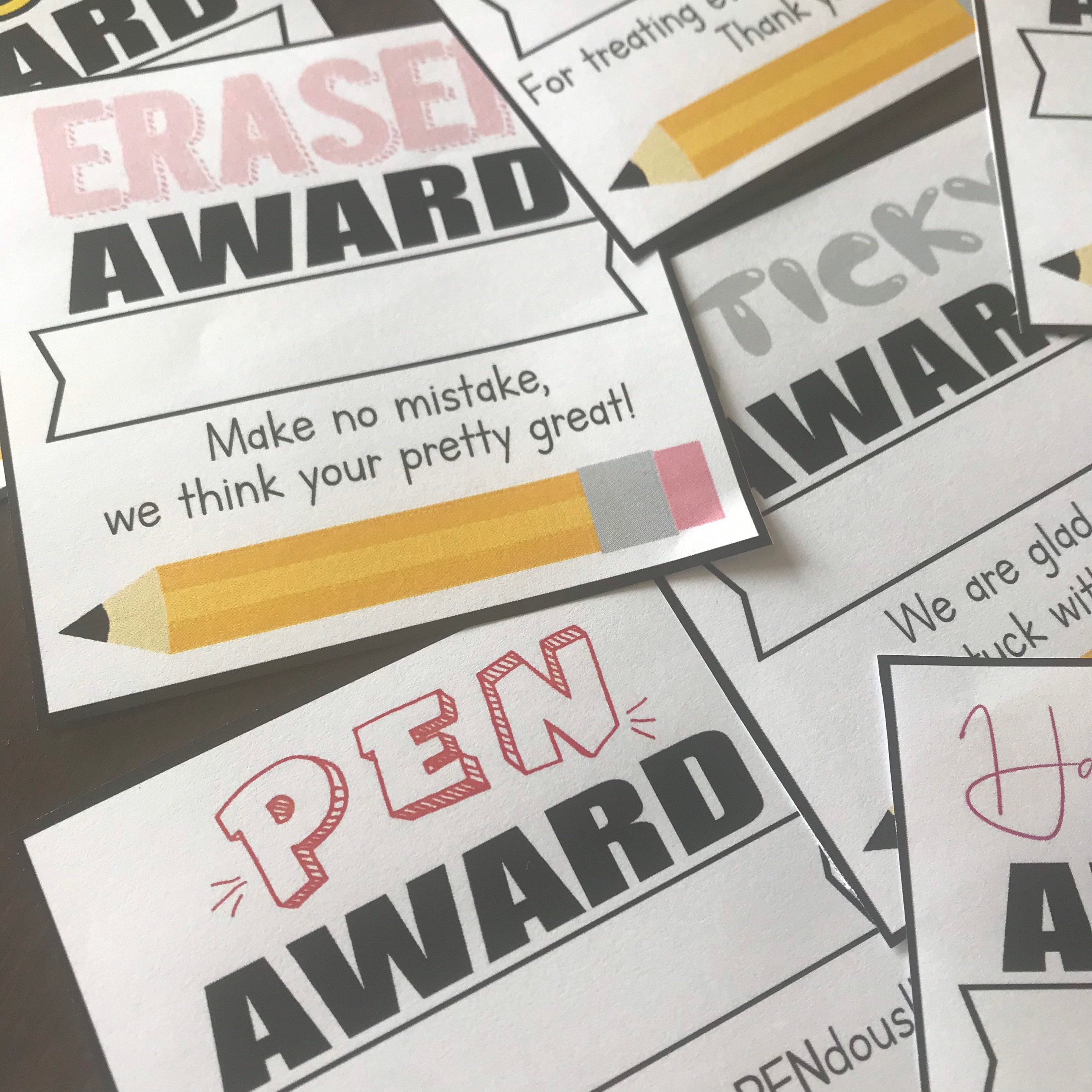 Printable DIGITAL Pdf Files Staff School Non Food Awards - Etsy