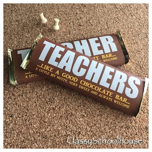 DIGITAL Hershey Wrapper Instant Download for Teachers Includes both words Teacher and Teachers Gift Appreciation School Pta Holiday Gift