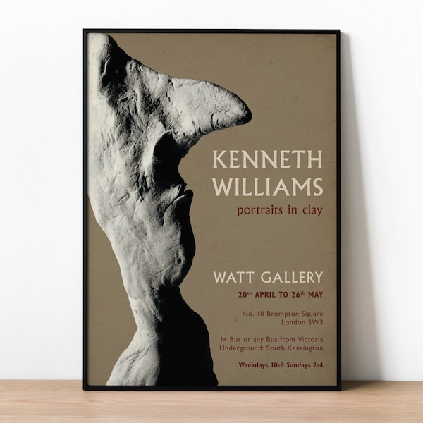 Kenneth Williams Carry On Film Acteur Art Exhibition Poster, Vintage Movie Poster, Portrait Sculpture Print, Retro Style British Comedy Art