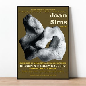 Joan Sims Carry On Film Actor Art Exhibition Poster, Vintage Movie Poster, Sculpture Print, Retro Style British Comedy Art, Home Decor image 1