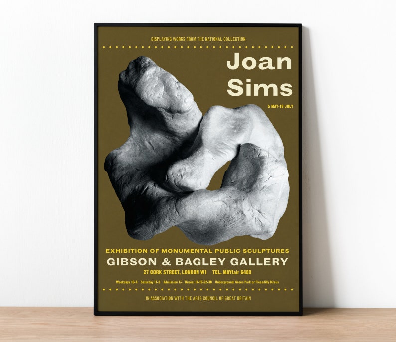 Joan Sims Carry On Film Actor Art Exhibition Poster, Vintage Movie Poster, Sculpture Print, Retro Style British Comedy Art, Home Decor image 1
