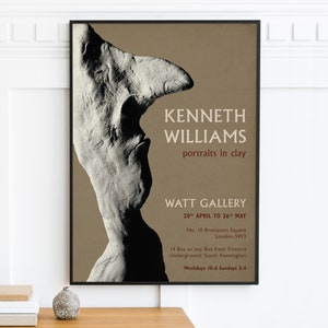 Kenneth Williams Carry On Film Actor Art Exhibition Poster, Vintage Movie Poster, Portrait Sculpture Print, Retro Style British Comedy Art image 2