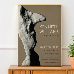 Kenneth Williams Carry On Film Actor Art Exhibition Poster, Vintage Movie Poster, Portrait Sculpture Print, Retro Style British Comedy Art image 4