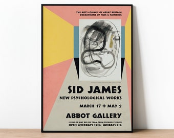 Sid James Carry On Film Actor Exhibition Poster, Surrealist Painting Print, Vintage Movie Poster, Retro Style British Comedy Art Film Poster