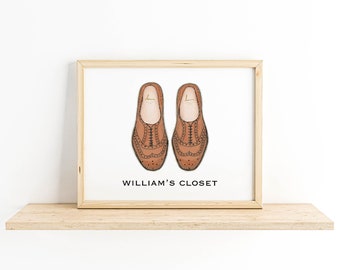 Art for Closet / Office / Bedroom / Clothing Boutique, Fashion/ Oxfords Shoe Art, Personalized Home Decor