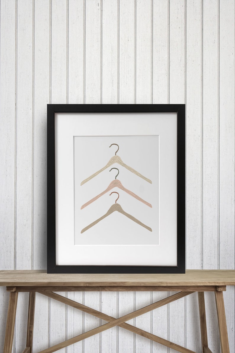Laundry Room Art Print / Decor Neutral Color Clothes Hangers Etsy