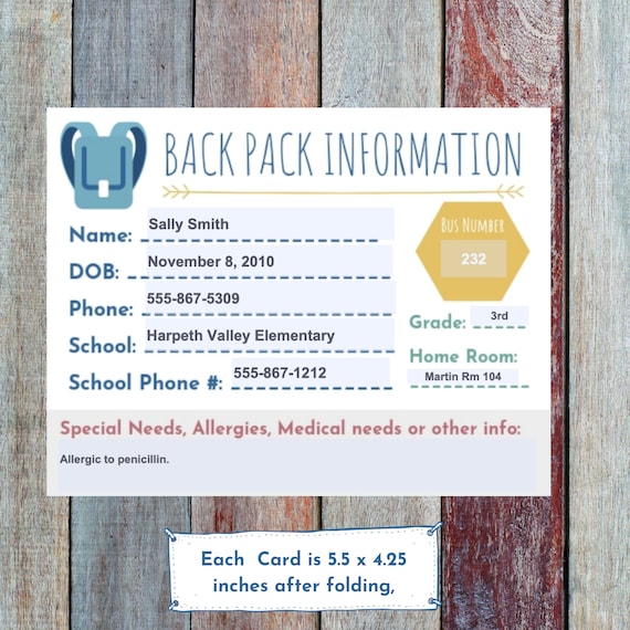 Id Card For Kindergarten