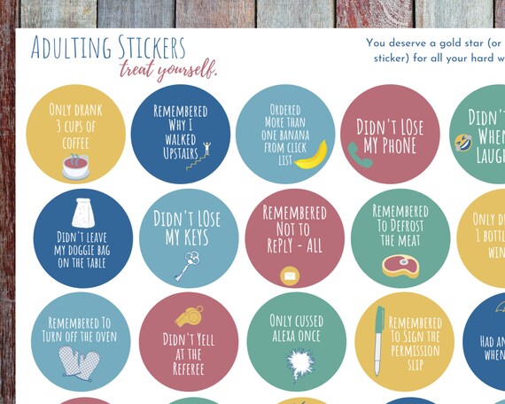 Adulting Stickers Digital Download Printable Reward Yourself | Etsy