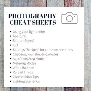 Photography Basics Cheat Sheet Digital Download
