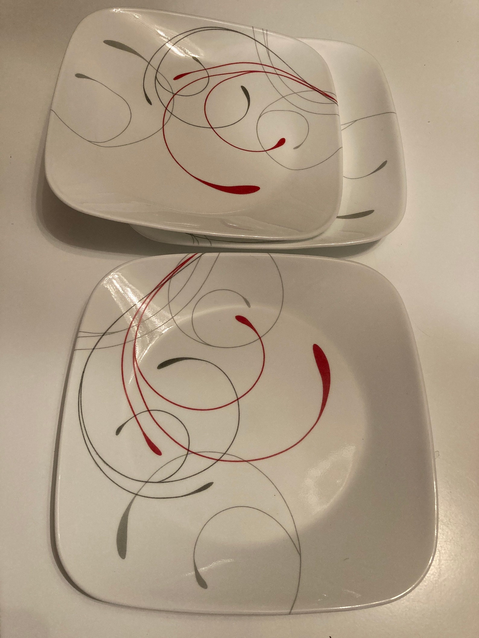 Corelle Splendor Set of 3 Square 9 inch lunch plates Etsy