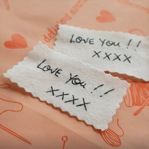Custom Handwriting Wedding Dress Label | Hand Embroidered Patch for Bride | Personalised Message | Memorial Gift for Loss of Mother Father