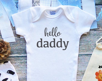 Hello Daddy Onesies® Shirt - Cute Daddy's Little Girl Onesies - Cute Baby Shirts - Baby Shower Gifts - Father's Day Onesie - M303