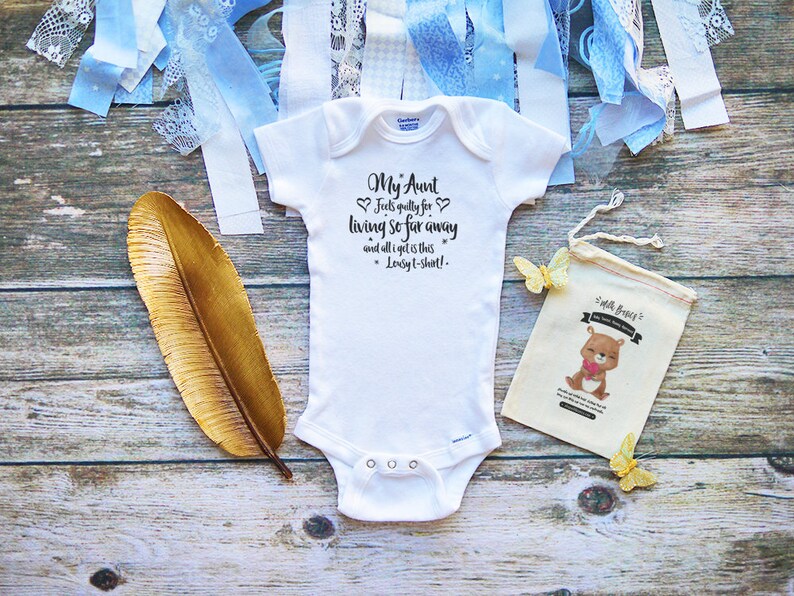 Cute Baby Onesies My Aunt Feels Guilty Baby Onesie Funny All I Got is This Lousy T-Shirt m220 Aunt Baby Gifts Aunt Baby Shirts
