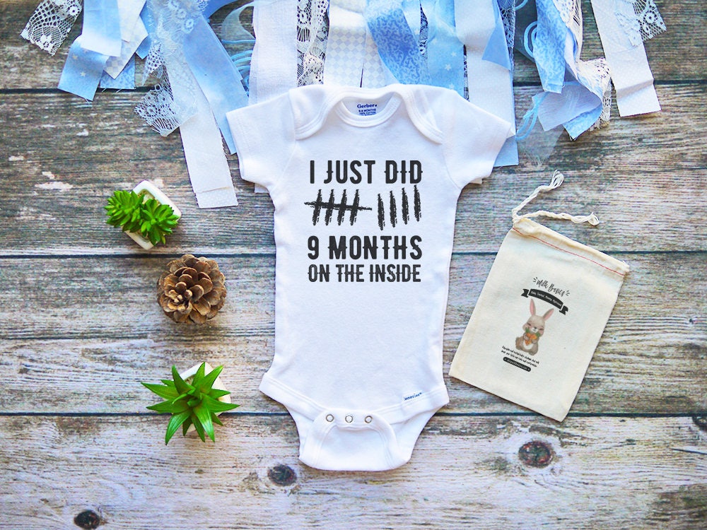 I Just Did 9 Months on the Inside Baby Onesie Jumpsuit Baby Etsy