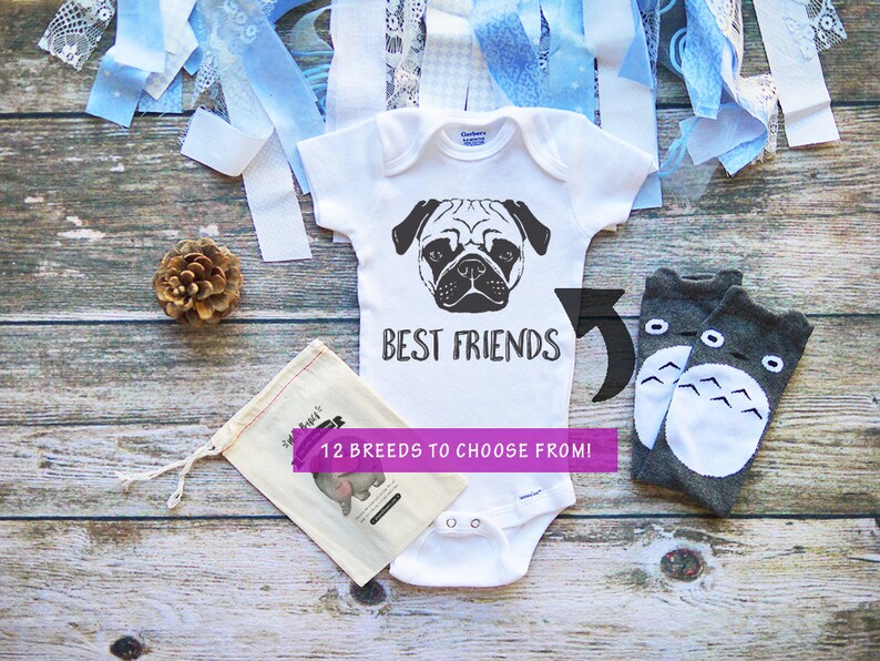 Puppy Onesie Best Friends Dog Onesie M350 Pug Pitbull Bulldog Daschund Labrador Mutt Terrier Dog Lover