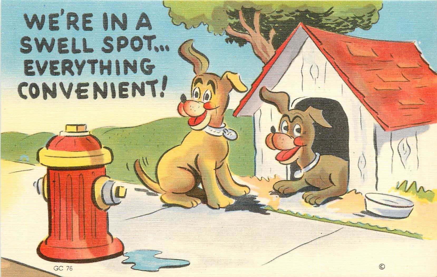 Dogs & Fire Hydrant 6 different Linen Era Postcards Etsy