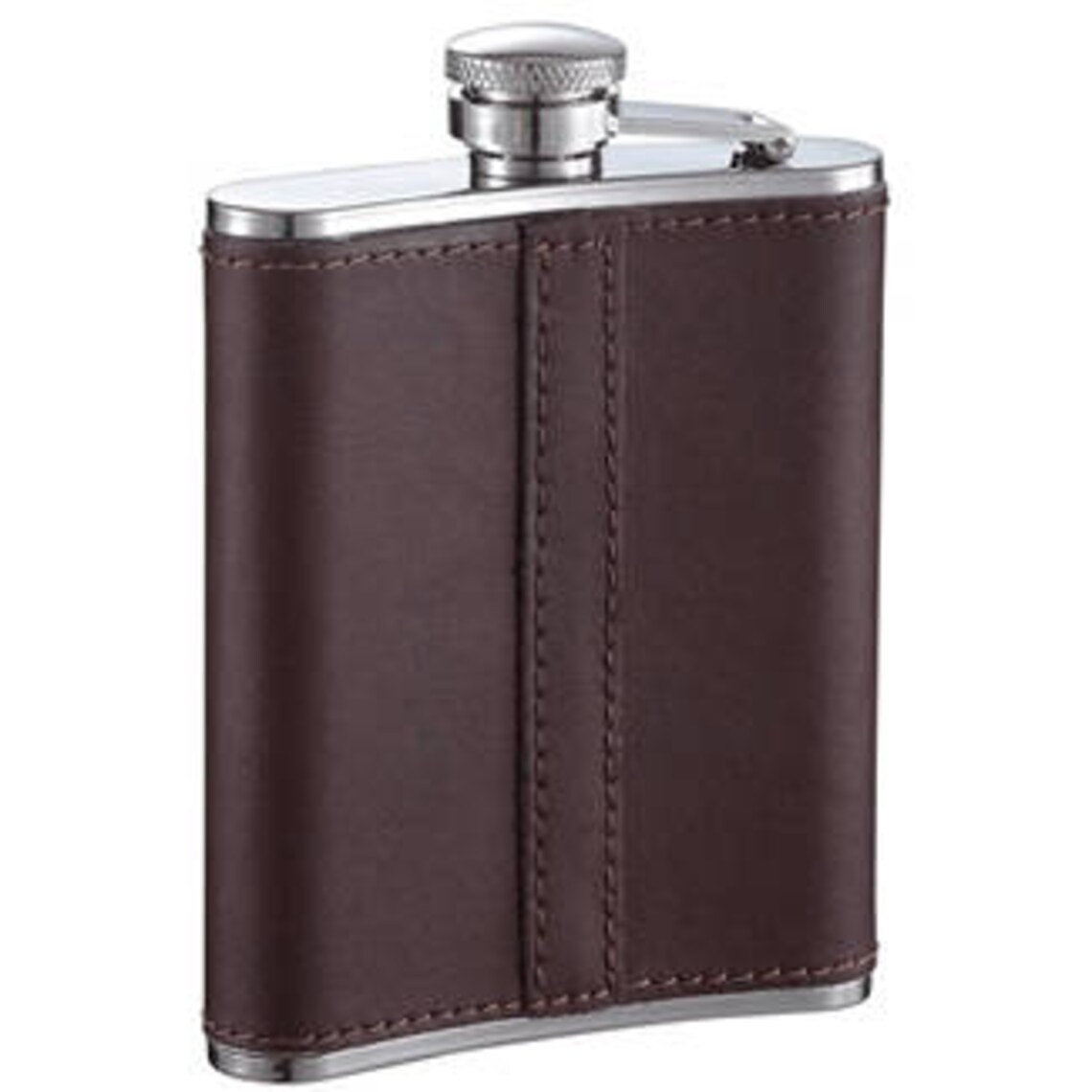 Personalized Flask Set 6oz Brown Leather Stainless Steel Hip | Etsy