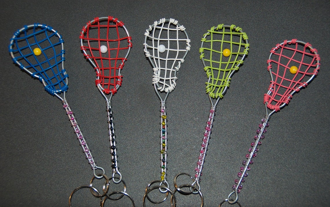 Beaded Lacrosse Keychains Etsy