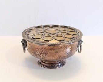 4" Antique Silver Plate Frog Vase | Viners Sheffield England Vase | SMALL Antique Silver Plate frog Vase | Silver Plate Sheffield Vase