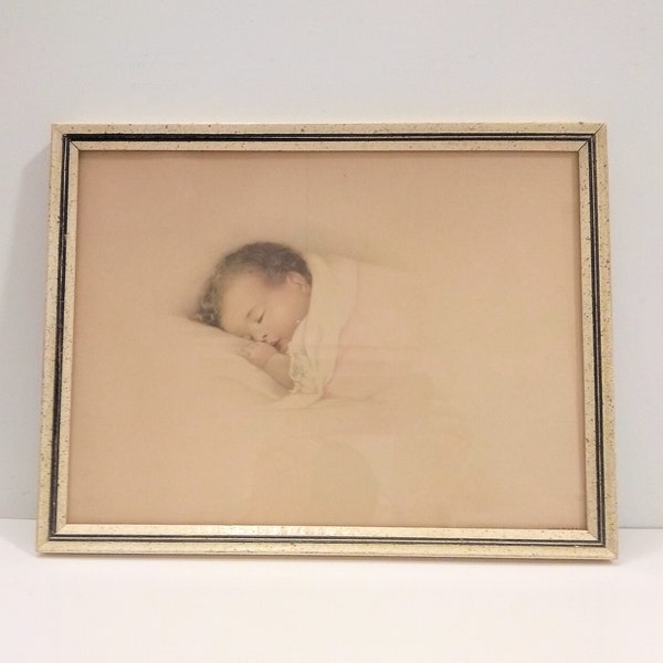 12.5" Antique  A Little Dream Print by Annie Benson Muller | Annie Benson Muller | Litho In USA | Antique Litho Baby Print