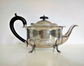 Antique Silver Plate Crested Tea Pot | ANWI  Plate EPNS | Silver Plate Made In England | Hard Soldered