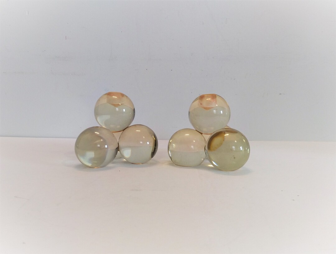 3 Vintage Lucite Ball Candlestick Holders Vintage Lucite Candlestick