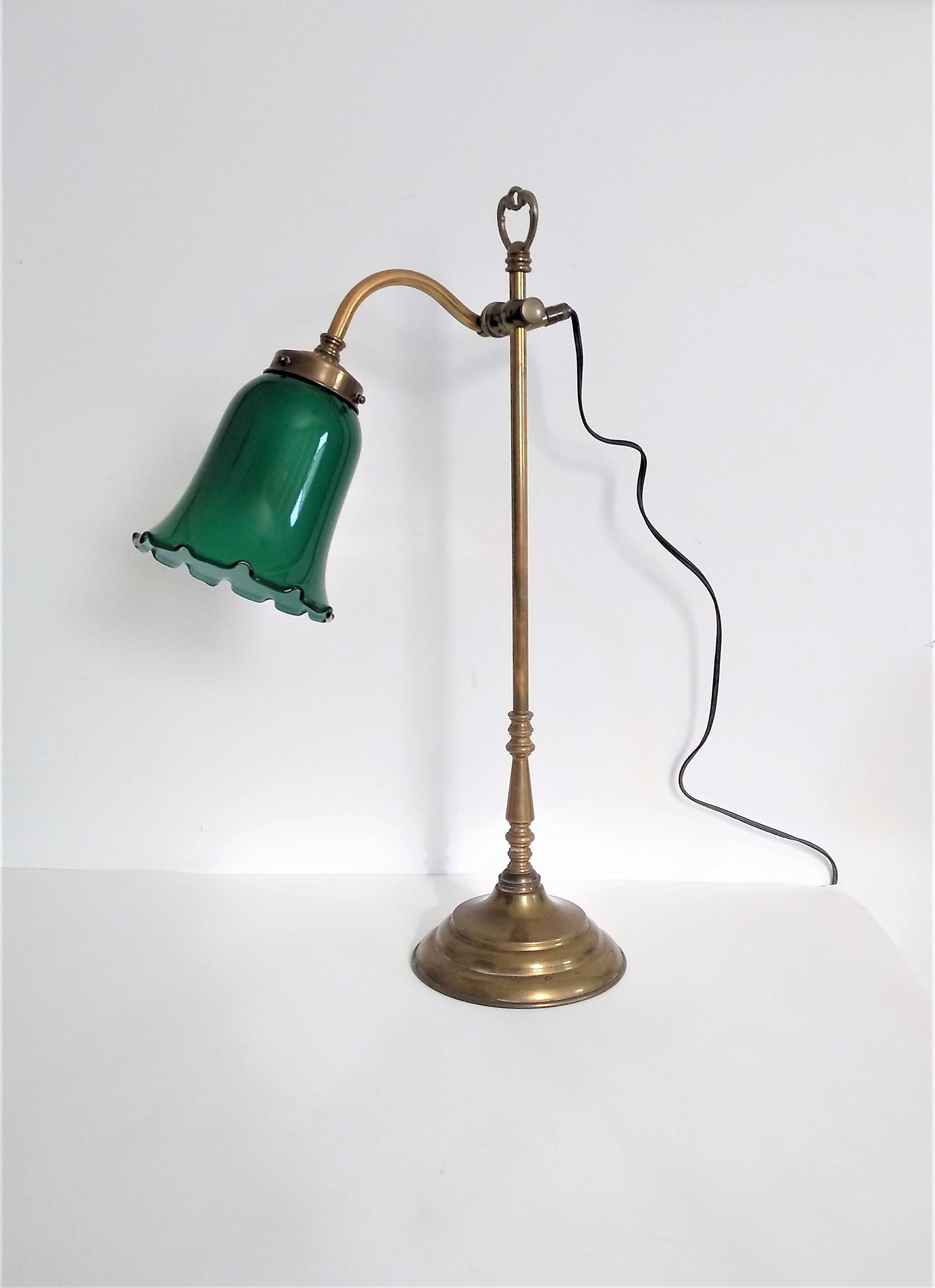 20 Antique Brass Desk Lamp Green Shade Brass Lamp Green Shade Antique Tall  Brass Library Lamp Green Glass Shade -  Canada