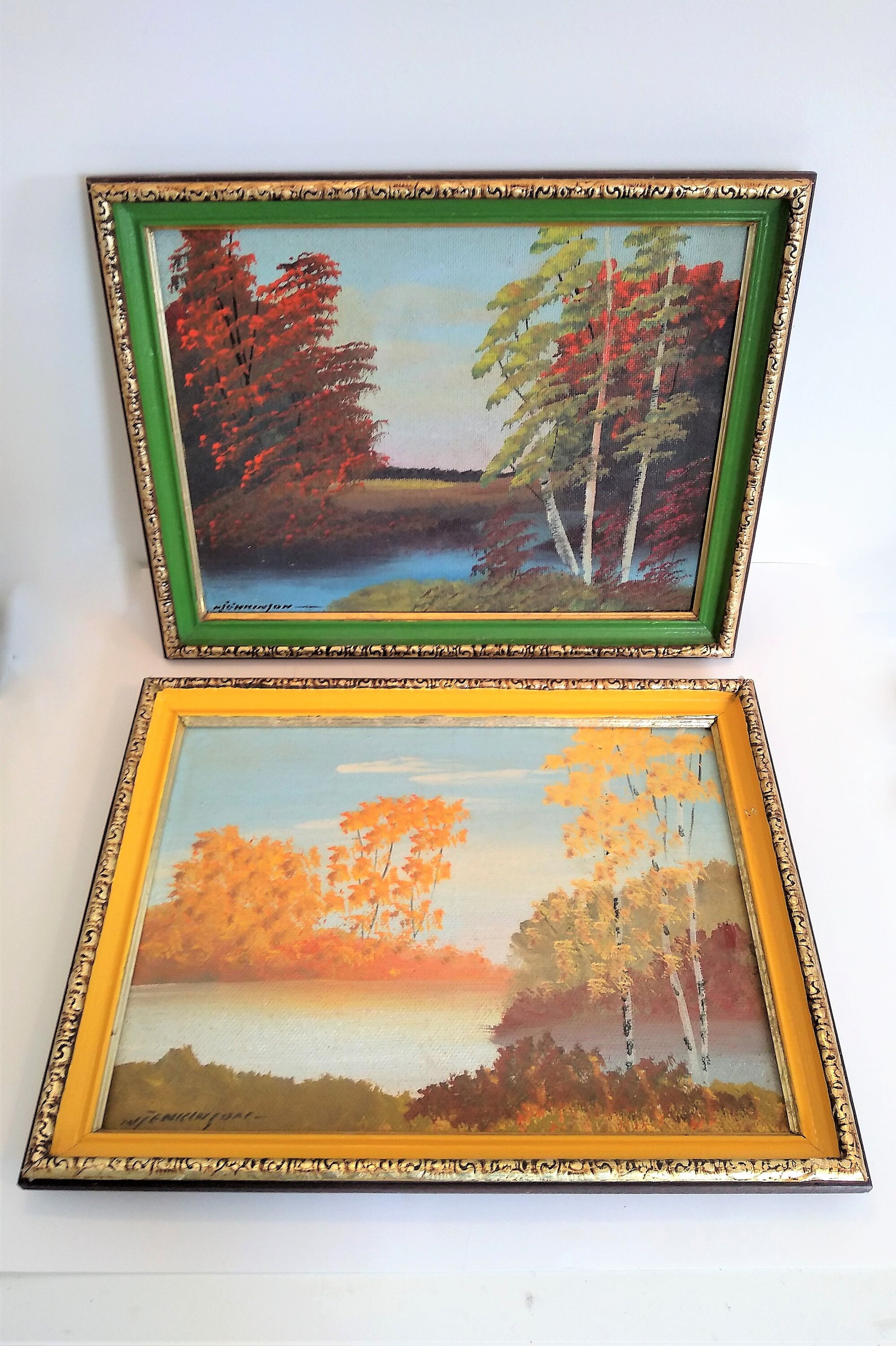 2 Vintage Original Oil Paintings Signed Set Of 2 Oil Etsy