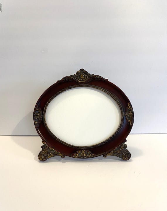 11.5" Vintage Oval Frame Convex Glass | Vintage Oval Picture Frame | Vintage Oval Photo Frame | Convex Glass