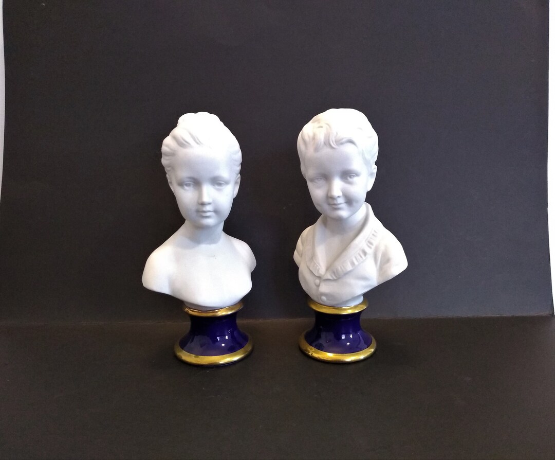 8 Vintage Pucci Bisque Boy and Girl Bust Set Pucci - Etsy