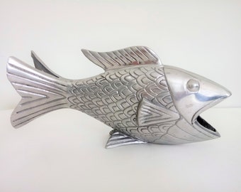 11" Aluminum Fish Sculpture | Aluminum Fish Art | Fish Figurine | Fish Decor | Large Aluminum Fish | Metal Fish Art