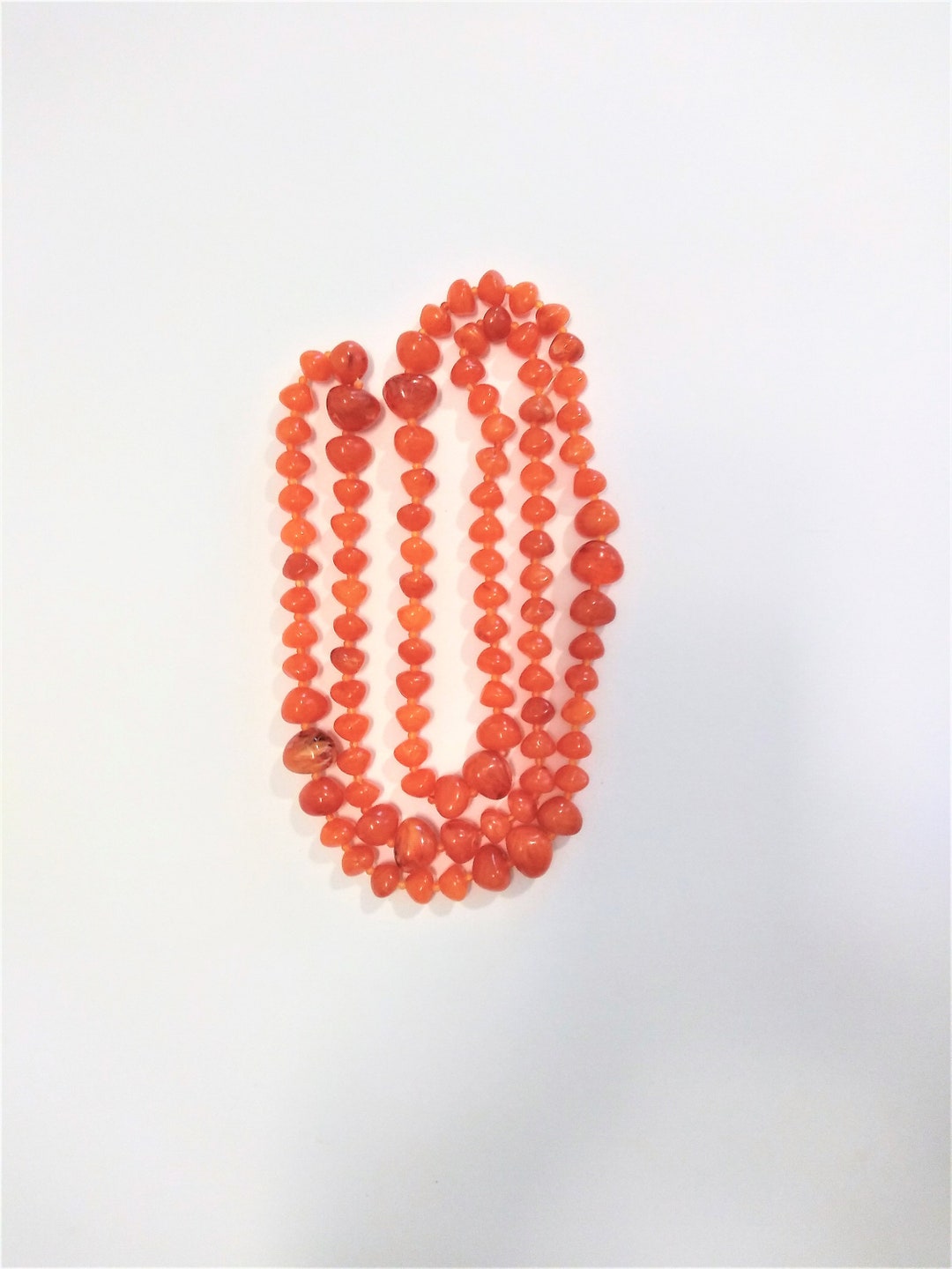 46 Vintage Plastic Necklace Vintage Orange Plastic Necklace Vintage