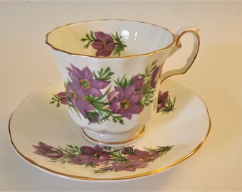 Vintage Elizabethan Cup Saucer Canadian Provincial Flowers