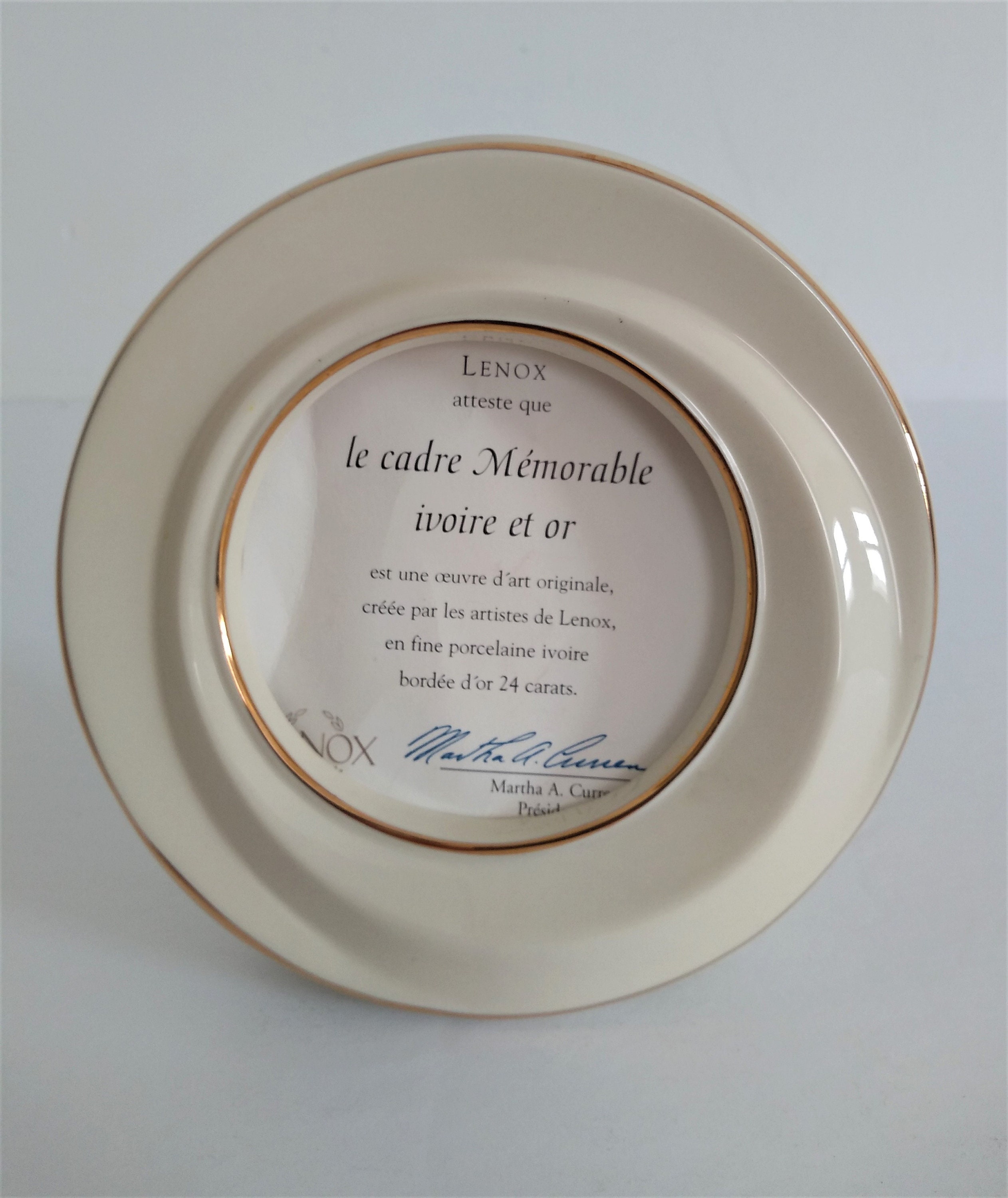 Lenox Ceramic Picture Frame 5 Lenox Round Photo Holder Etsy