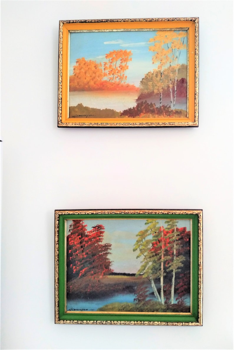 2 Vintage Original Oil Paintings Signed Set of 2 Oil Etsy Canada