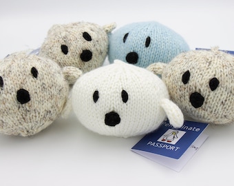 Roly Poly Penguins, Hand-knitted, Stuffed Stress-relief Balls