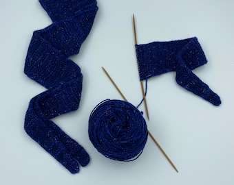 Sophie Scarf in Kitty Glitter Yarn — Sparkly Hand-Knit Scarf With Cattitude