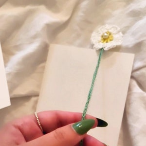 Perle Daisy Flower Crochet Book Accesories Floral Quaste Boho Lesezeichen Handgemachtes Ästhetisches Einzigartiges Geschenk