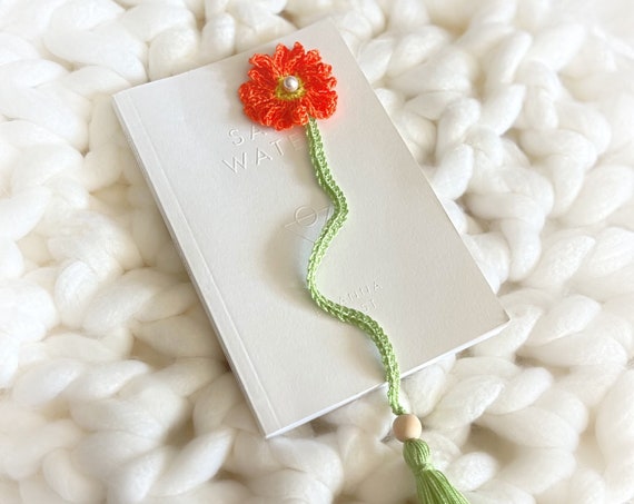 Floral Crochet Bookmark, Flower Bookmark Tassel, Cottagecore Accessories,  Aesthetics Gifts, Planner Accessories, Unique Bookmark, Daisy
