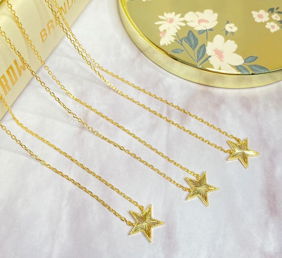 Star Celestial Constellation Gold Pendant Necklace